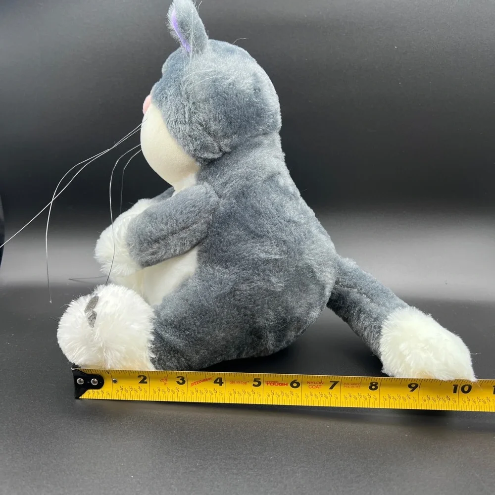 Disney Cinderella Lucifer the Cat Plush Grumpy Grey White plush *see pics